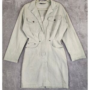 Seattle Gear Dress Womens Size P Sage Green Denim Utility 90s Vintage USA